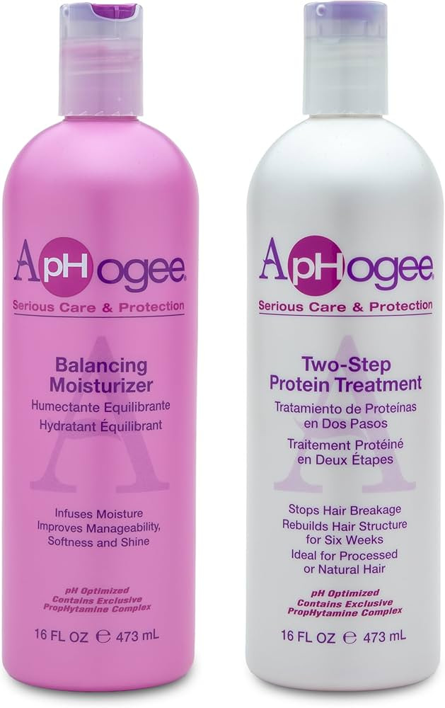 Aphogee Hair Care Double Bundle – Two-Step Protein Treatment (16 fl oz) & Balancing Moisturizer... | Amazon (US)