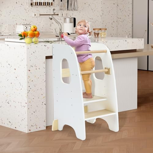 Ezebaby Toddler Standing Tower, 3-Adjustable Height Toddler Kitchen Step Stool, Kids Helper Stool... | Amazon (US)