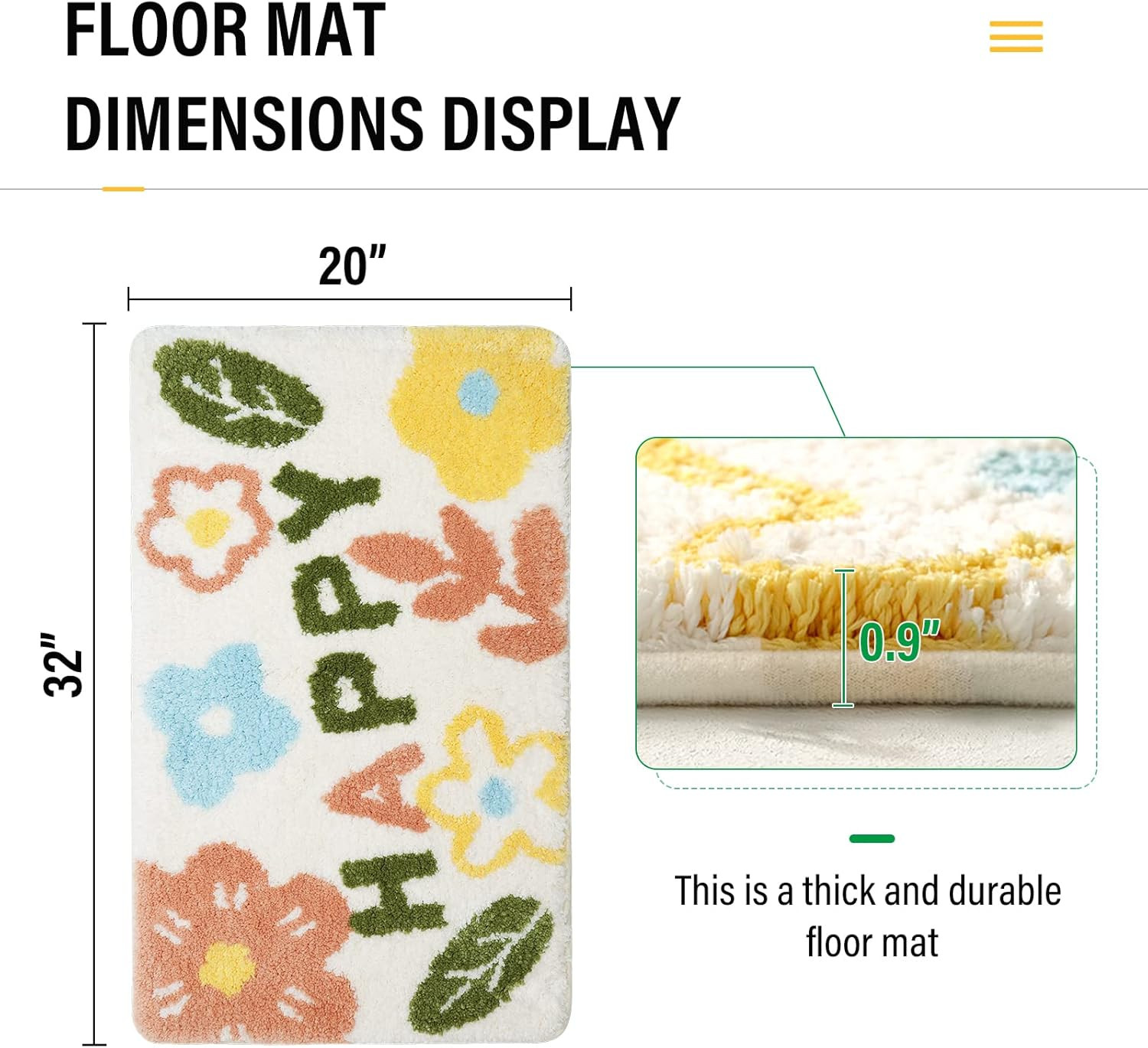 Tiita Throw Bathroom Rugs and Mats 20"x32", Cute Bath Rug Non Slip Machine Washable Soft Bathroom... | Amazon (US)