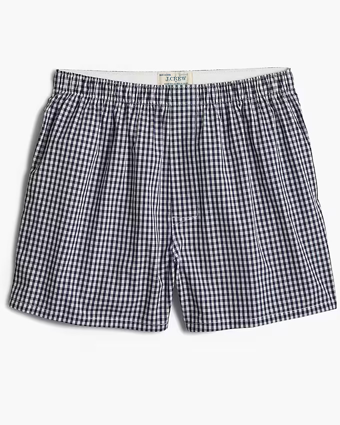 Navy gingham woven boxers | J.Crew Factory