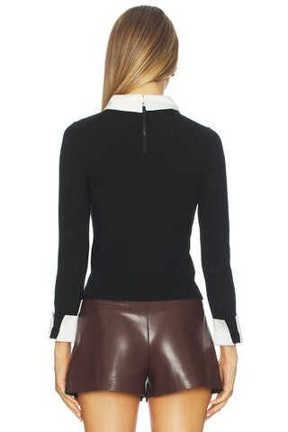 Alice + Olivia Porla Collared Sweater in Black from Revolve.com | Revolve Clothing (Global)