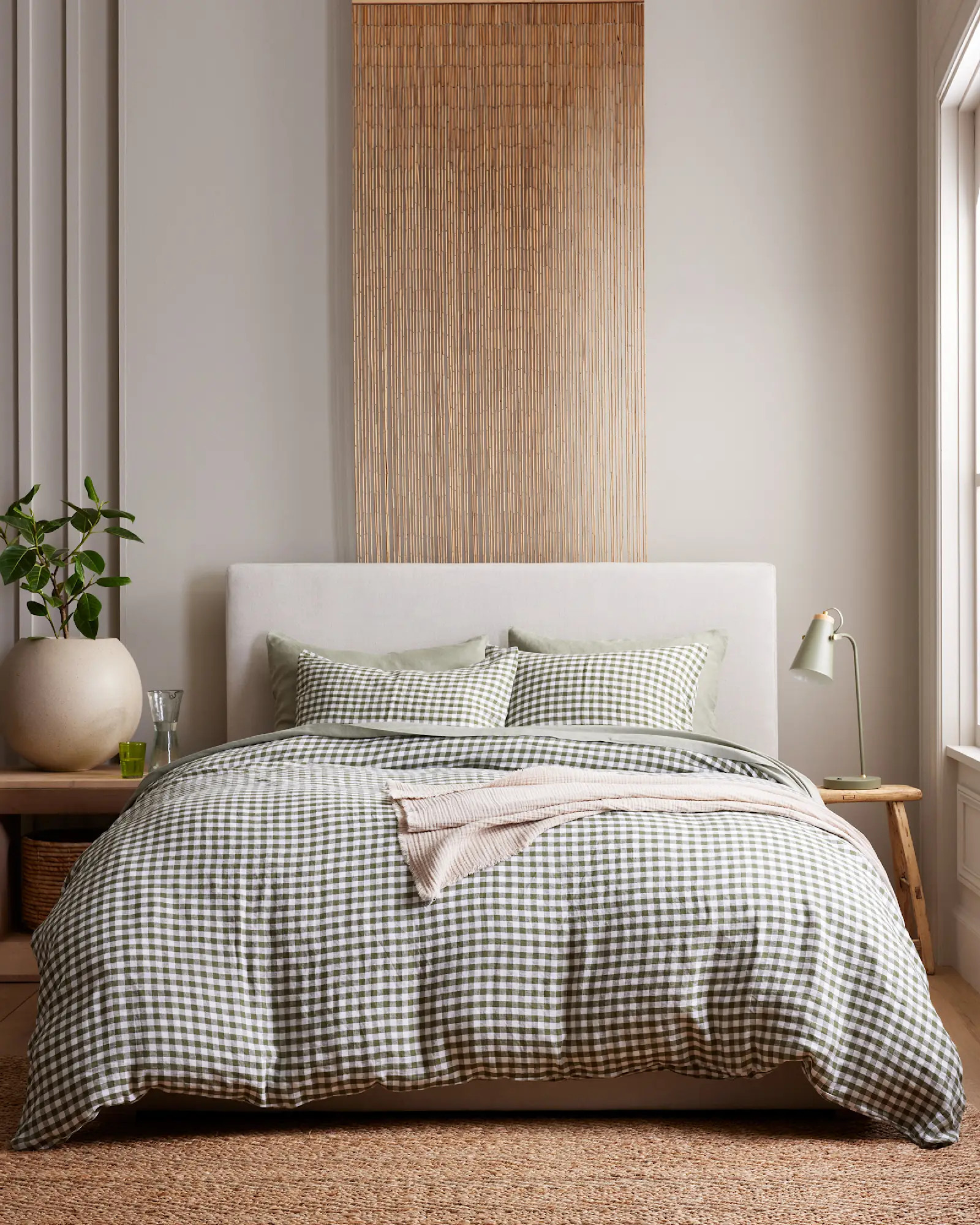 European Linen Gingham Duvet Cover Set | Quince