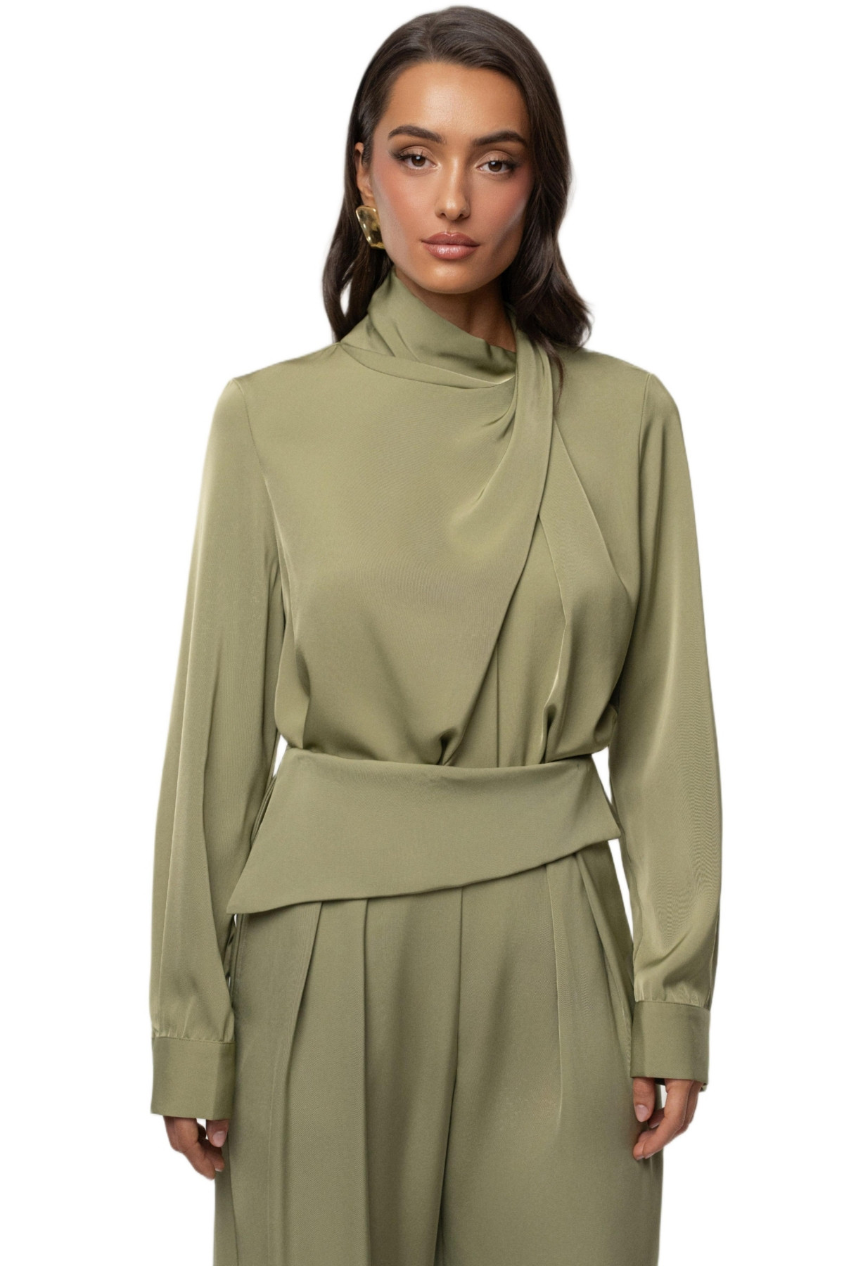 Jluxlabel Women's Alexa Satin Blouse - Green | Macy's