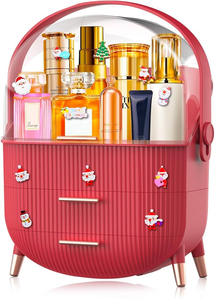 MASSY Egg Shape(Oval) Makeup Storage Box, Countertop Portable Vanity Cosmetics Organizer Preppy | Amazon (US)