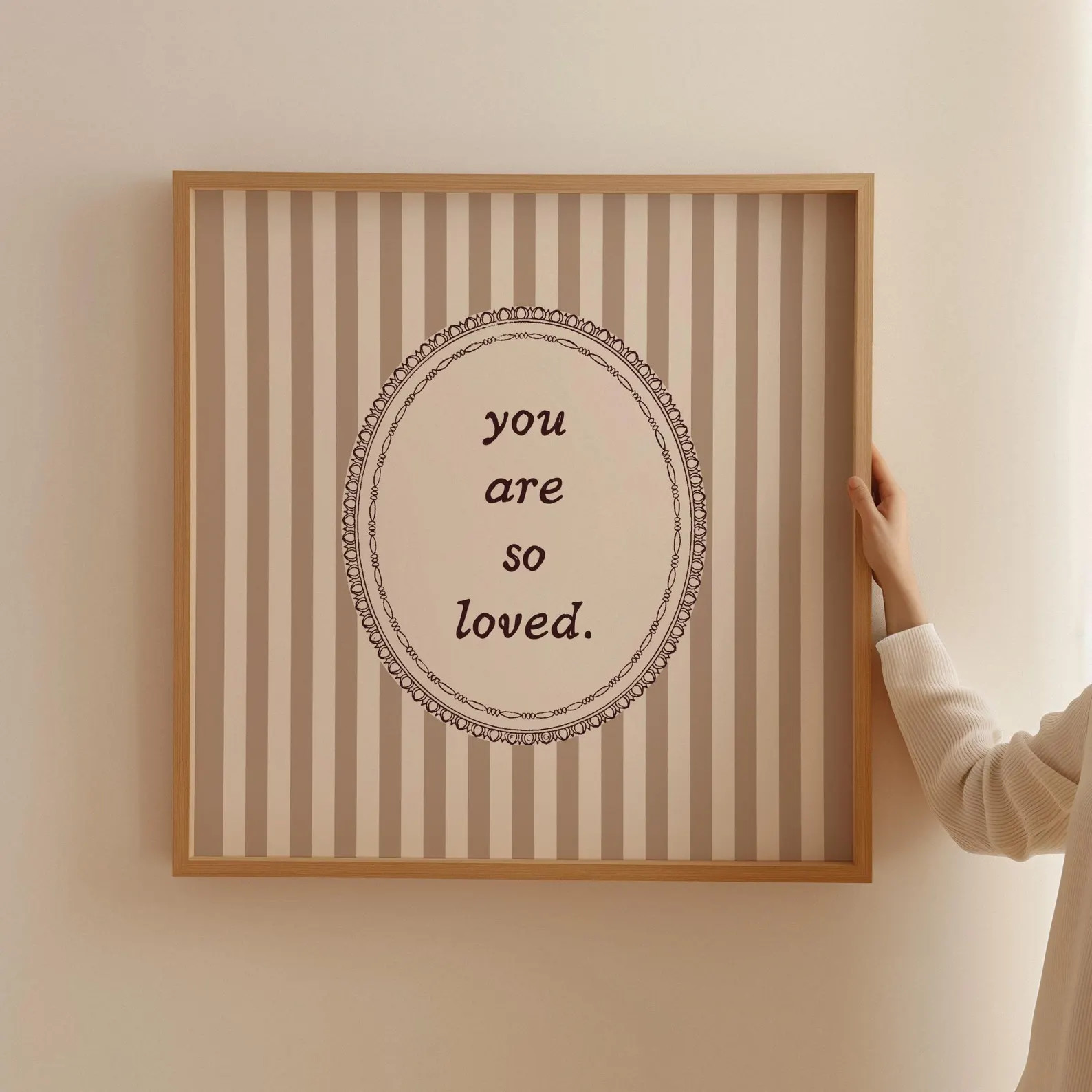 Striped Love Quote Square Print, Retro Boho Nursery Decor (Digital Download) | Etsy (Global)