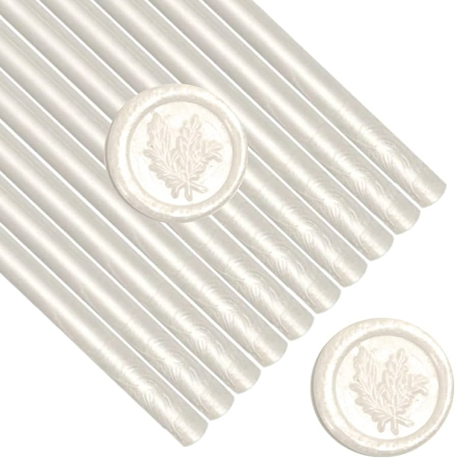 Pearl White Wax Sealing Sticks, ONWINPOR 10pcs Glue Gun Wax Seal Sticks for Wax Seal Stamp, Easy ... | Amazon (US)