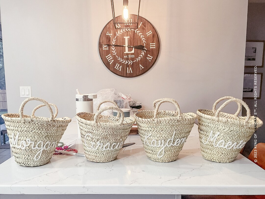 Personalized Straw Basket Tote - Perfect for Weddings, Anniversaries, Bridesmaids Gift, Beach Tot... | Etsy (US)