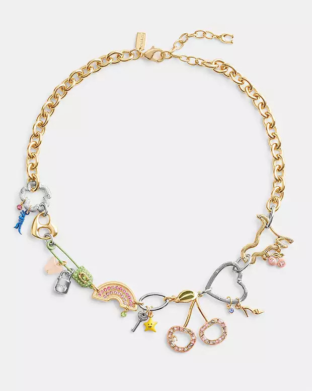 Safety Pin Charm Necklace | Coach (CA)