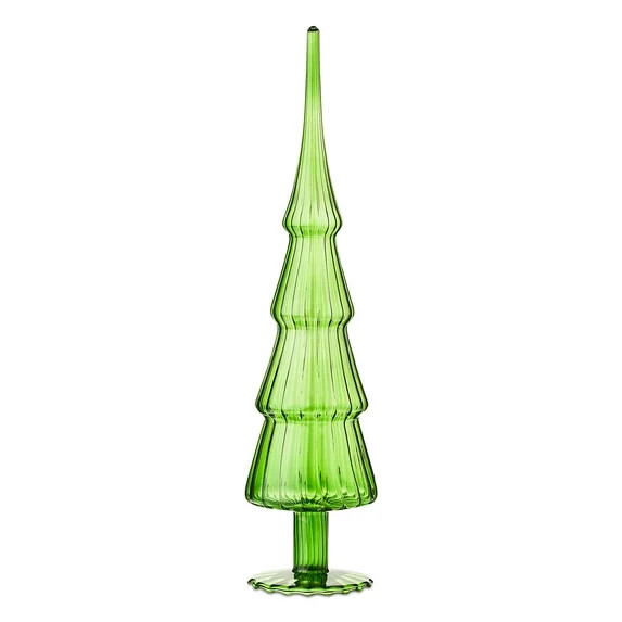 Glass Christmas Tree Tabletop Decor, Green, 13", by Holiday Time | Walmart (US)
