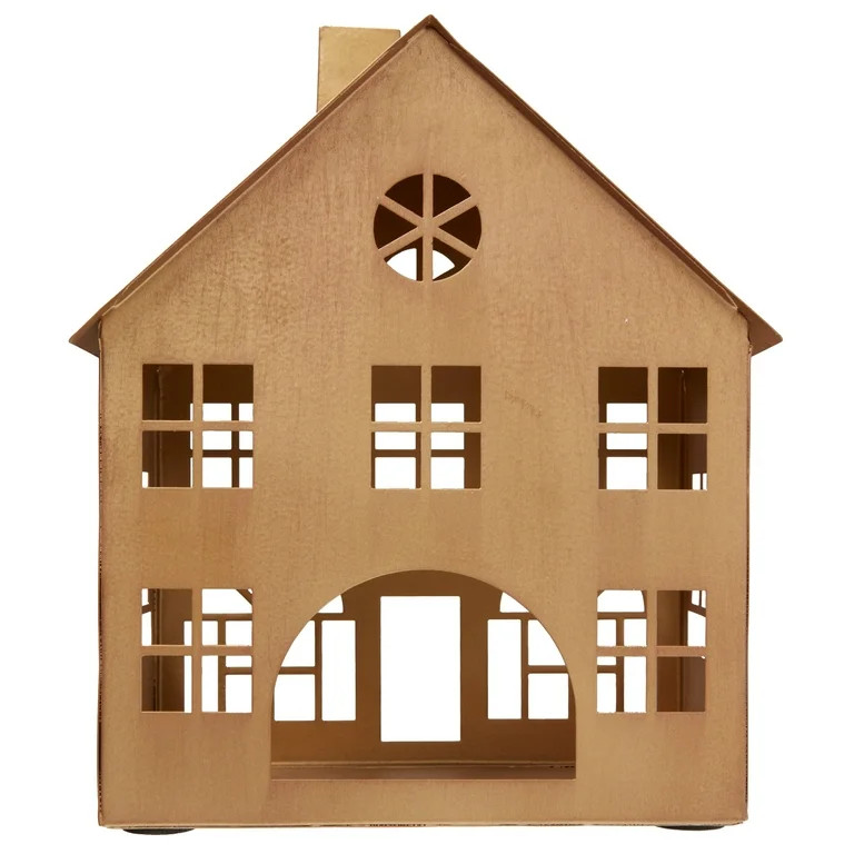 Large Metal Decorative House Christmas Tabletop Decoration, Bronze, 8.5", by My Texas House | Walmart (US)