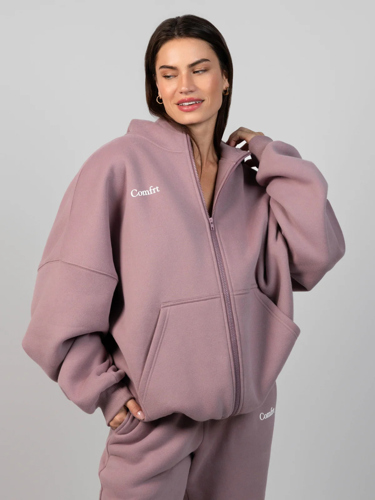 Comfrt Cloud Zip Hoodie | Orchid | Light Purple | Oversized | XS | Comfrt