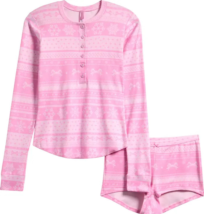 Fair Isle Plush Pointelle Short Pajamas | Nordstrom