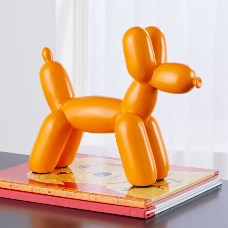 Orange Dog Balloon Animal Bookend + Reviews | Crate and Barrel | Crate & Barrel