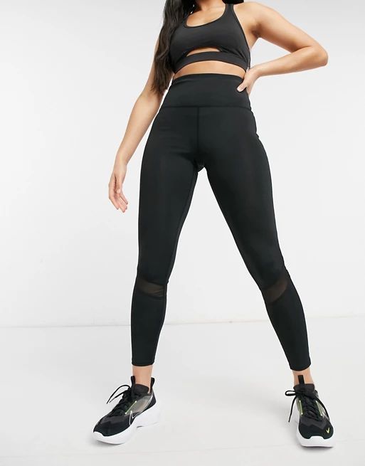 South Beach – Leggings mit Netzstoffeinsatz in Schwarz | ASOS (Global)