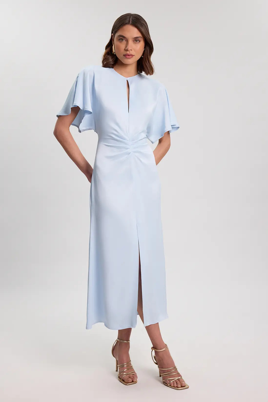 Viscose Satin Crepe Woven Maxi Dress | Karen Millen