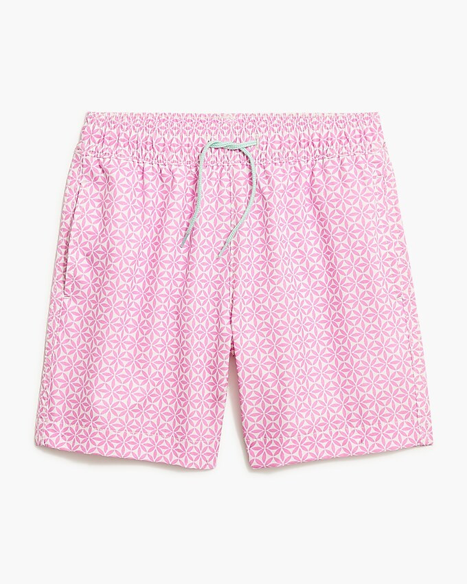 Boys' pink geometric swim trunk | J.Crew Factory