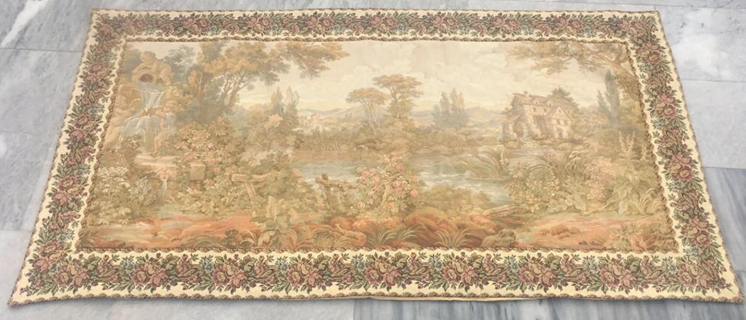 3x6 French Tapestry, Vintage Tapestry, Lake View Tapestry, Authentic Tapestry, Home Decor Tapestr... | Etsy (US)
