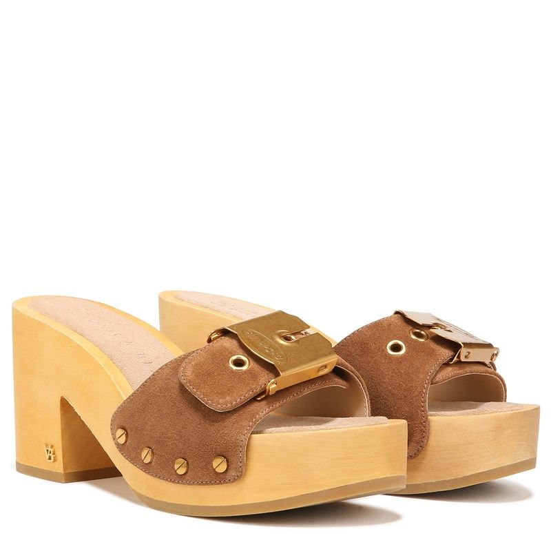 Dr. Scholl's Orig Collection X Veronica Beard Hula Sandal Hazelwood Brown Suede DRORG Leather 7.5 M | Dr. Scholls