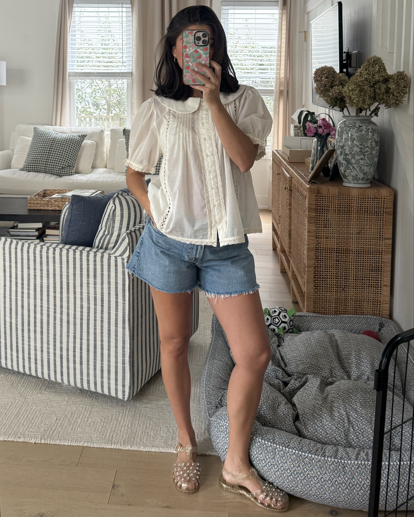 [4/30/26] another 100% cotton top from @abercrombie | obsessed with the detailing, and so perfect with a growing bump! Comes in black as well, I paired it with the mid rise a-line shorts that are a fav style from AF denim collection.  

#abercrombiestyle #abercrombiepartner #ad

#LTKPetite #LTKSeasonal #LTKSaleAlert