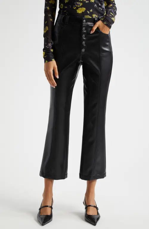 Cinq à Sept Wallace Faux Leather Crop Pants in Black at Nordstrom, Size 2 | Nordstrom