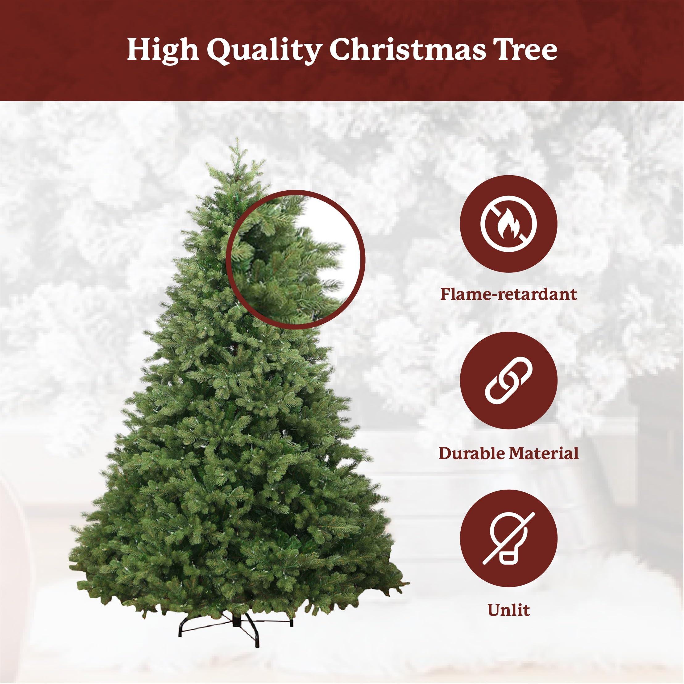 KING OF CHRISTMAS 7.5' Cypress Spruce Artificial Christmas Tree Unlit | Amazon (US)