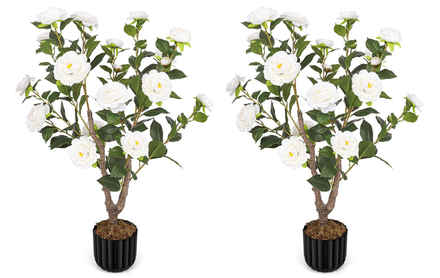 Artificial Camellia Tree for Indoor and Outdoor, Faux Flower Tree Plant in Pot Fake Topiaries for... | Amazon (US)