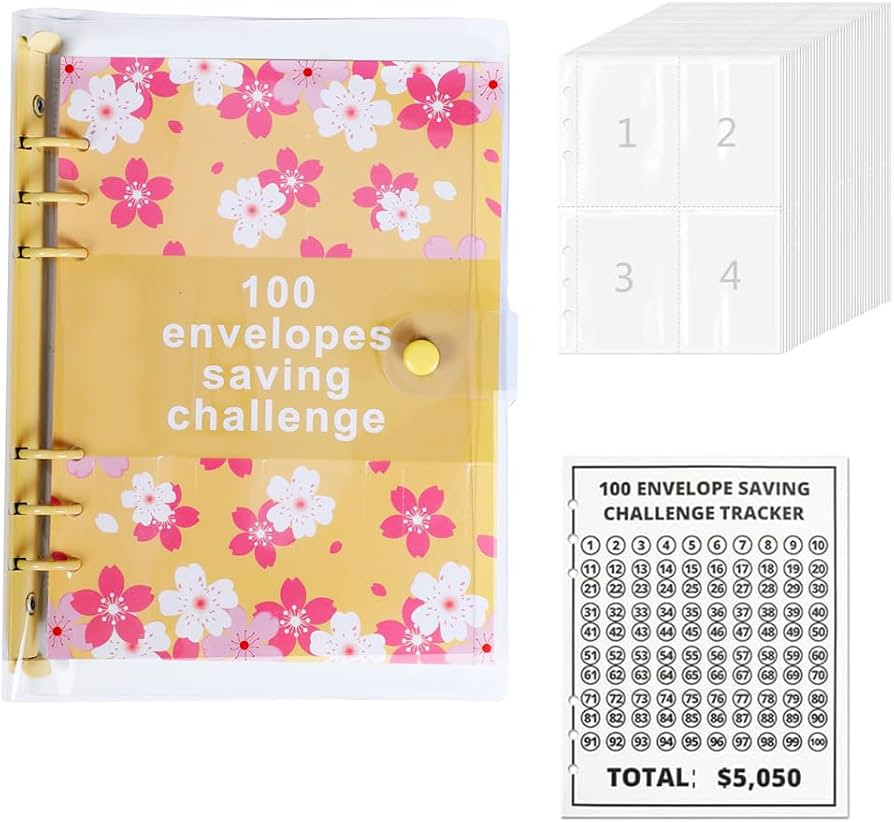 100 Envelope Challenge Binder | Easy and Fun Way to Save $5,050 - Savings Challenges Binder, Budg... | Amazon (US)