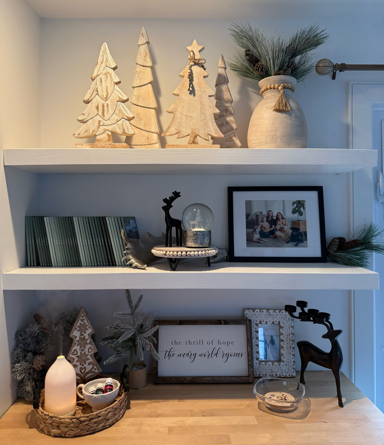 Christmas / holiday styling of our living room shelves with neutral decorations! May add touches with red bows, but I love how it turned out! Linked all similar items because many were in-store TJ Maxx finds! 

Use code CHELSEADS for chatbooks discount

Neutral Christmas decor | neutral holiday decor | Christmas living room shelves | decorating living room shelves 

#LTKSeasonal #LTKHoliday #LTKHome