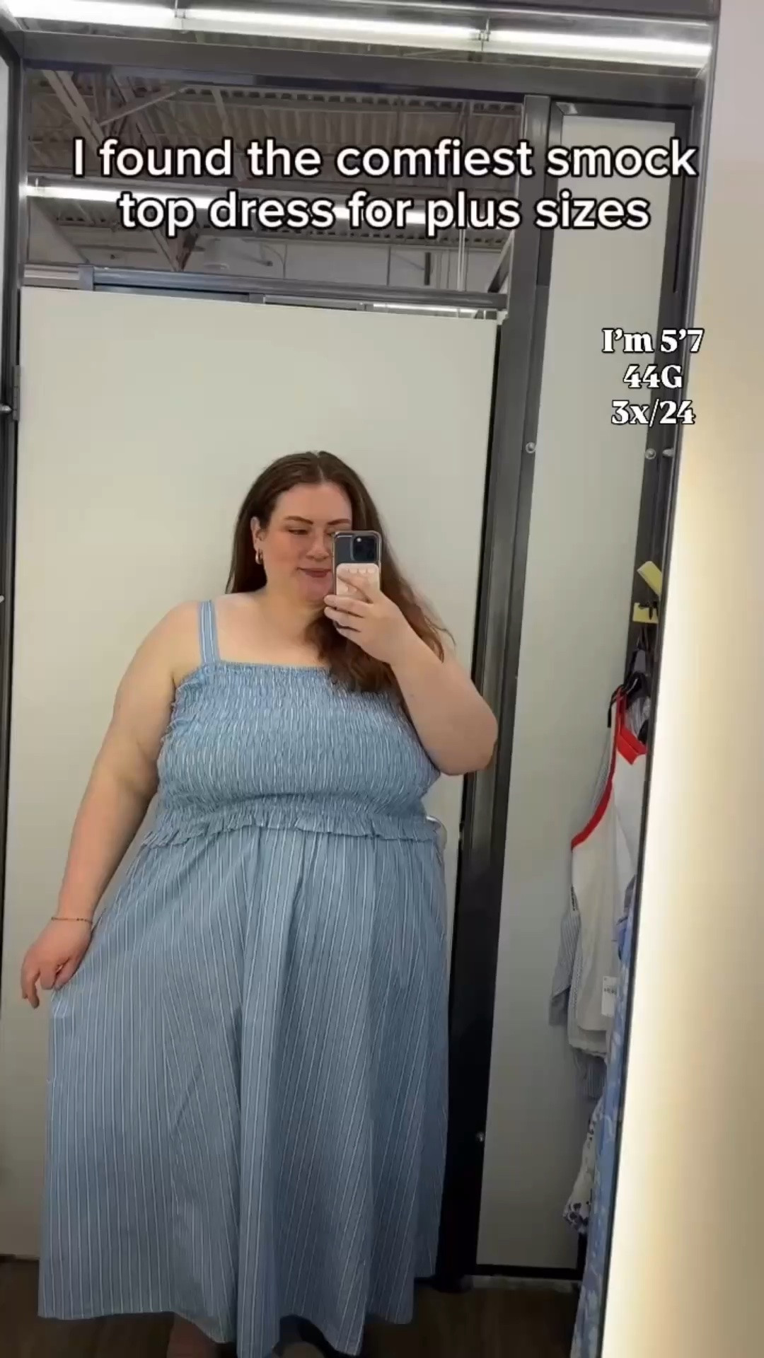 Smock topped clothing - I love it. I’m busty and need more room! You could easily size down a size too due to the smocking. I love this color and you can wear a normal bra with this dress! Comment KIMMY and I’ll send it over!