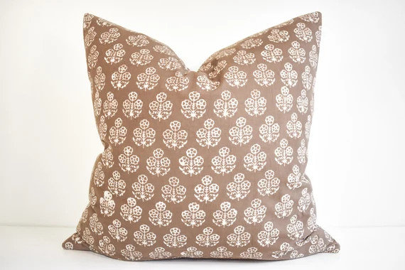 Indian Block Print Pillow Cover  Nutmeg - Etsy | Etsy (US)