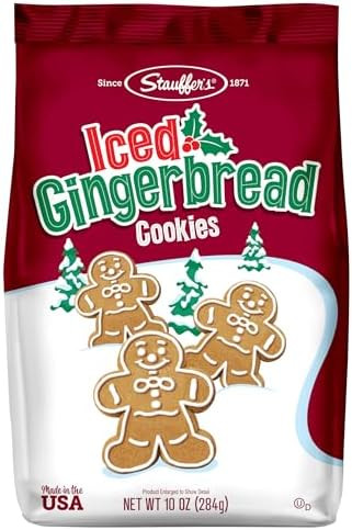 STAUFFERS Iced Gingerbread Cookies - 10oz Bag - Traditional Holiday Gingerbread with Icing - No A... | Amazon (US)