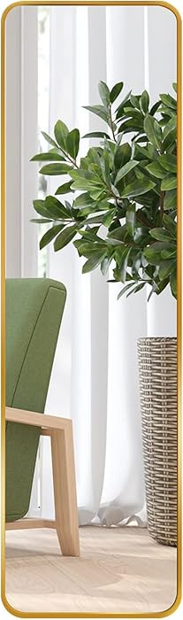 Giftgarden 47"x14" Gold Full Length Mirror Aluminum Framed, Modern Long Wall Mirror Tall Full-Bod... | Amazon (US)