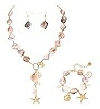 Coiris Natural Seashell Choker Necklaces Earrings Jewelry Set for Women Starfish Shell Freshwater... | Amazon (US)