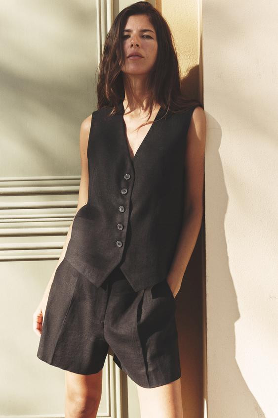LINEN BLEND TAILORED WAISTCOAT | Zara UK