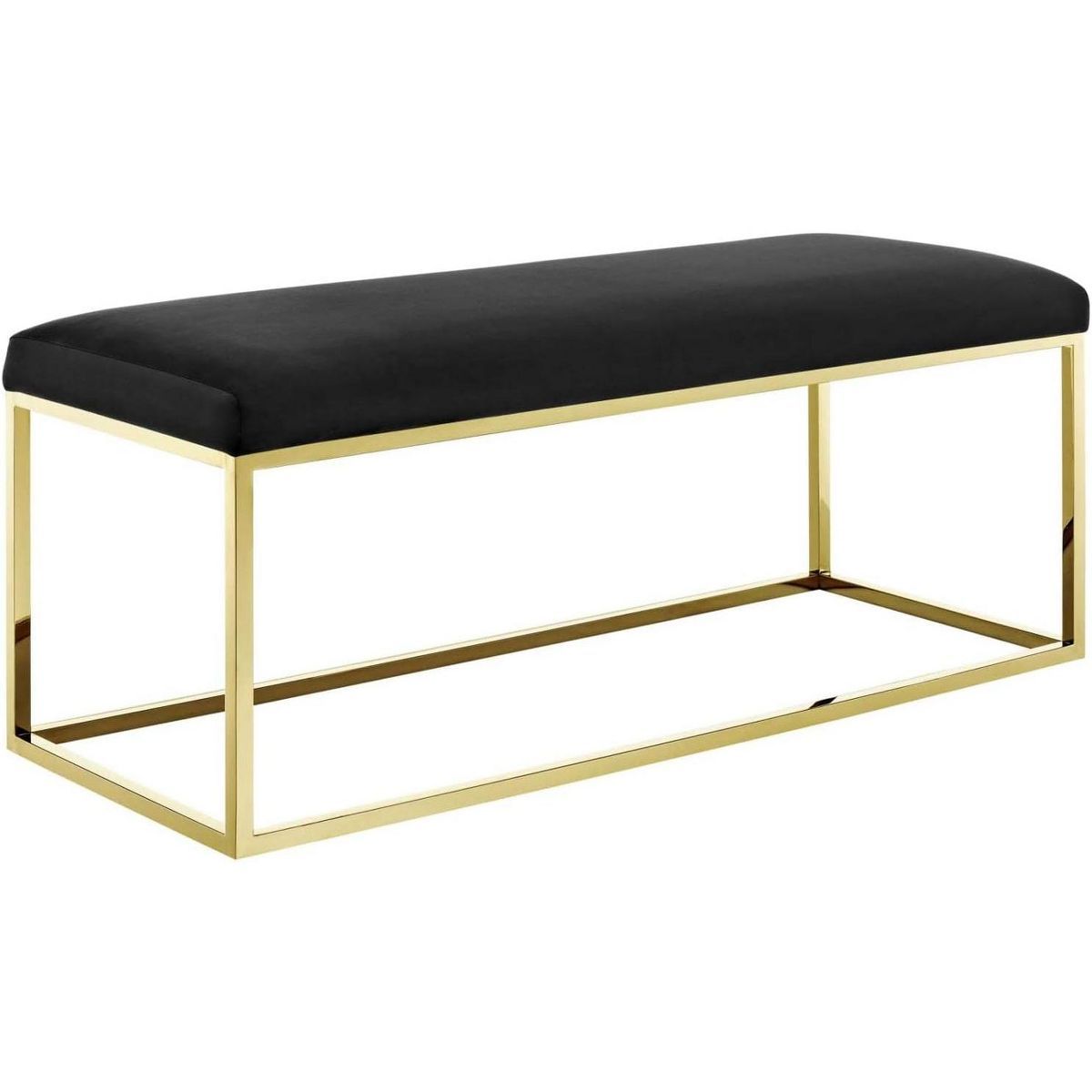 Modway Anticipate Fabric Bench Gold Black | Target