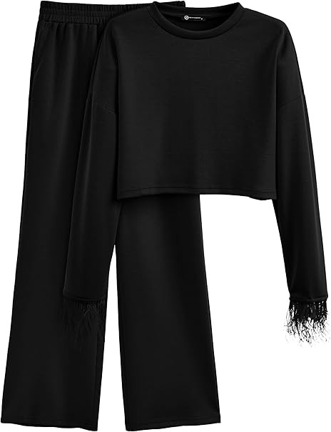 PRETTYGARDEN Women's 2023 Fall 2 Piece Tracksuit Outfits Casual Long Sleeve Pullover Tops And Pal... | Amazon (US)