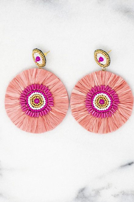 Bursting With Life Pink Earrings | The Pink Lily Boutique