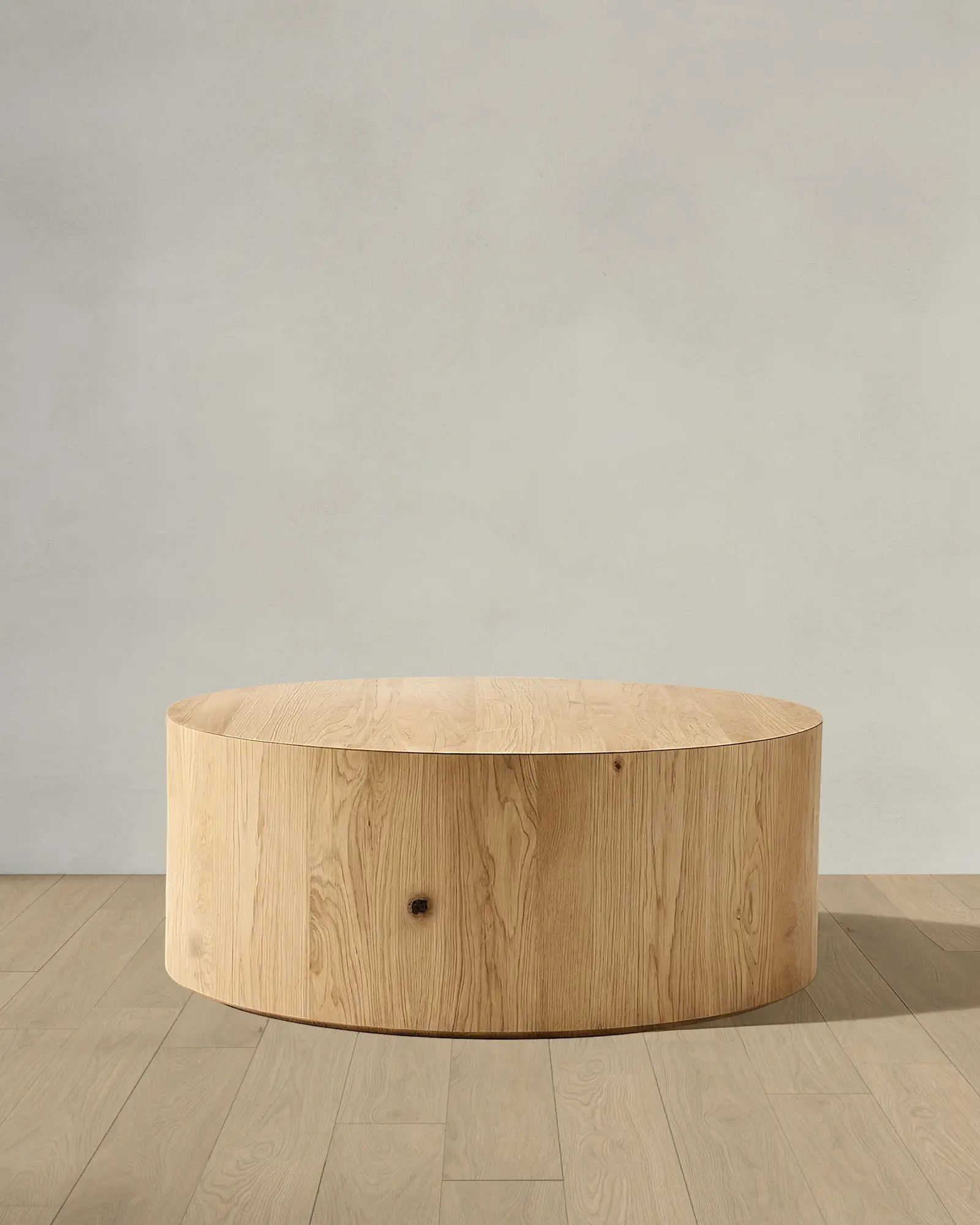 Oak Drum Coffee Table in Rustic Oak | Quince