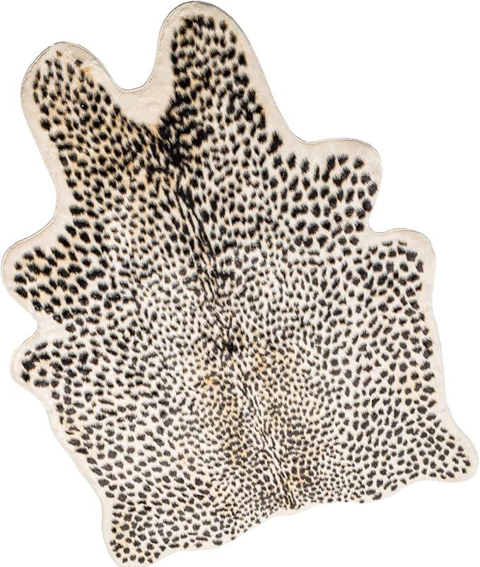 Leopard Print Area Rug,Faux Cowhide Hide Skin Rug Animal Printed Mat Carpet for Home Office, Livi... | Amazon (US)