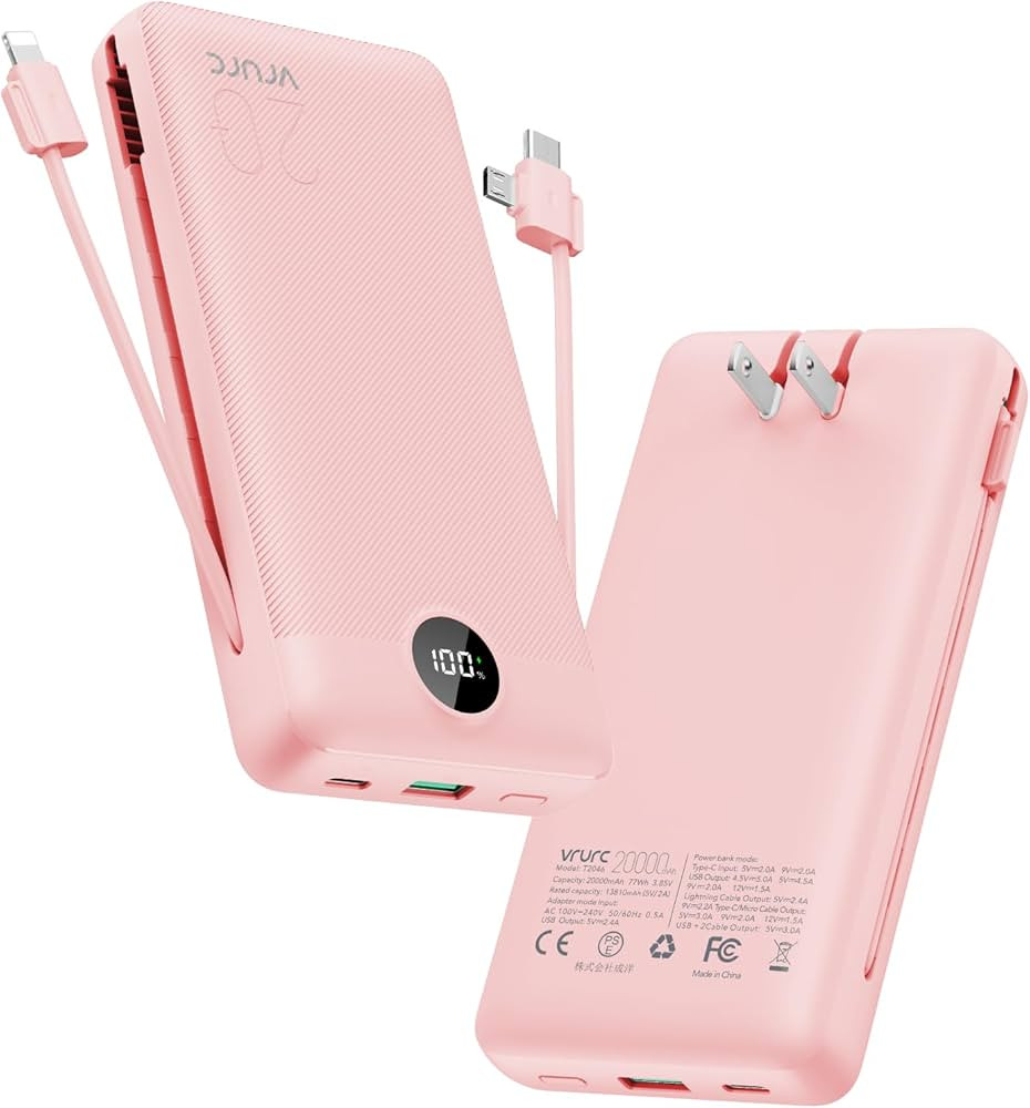 VRURC Portable Charger 20000mAh, Fast Charging Power Bank USB C,4 Output 2 Input Charging Bank Eq... | Amazon (US)