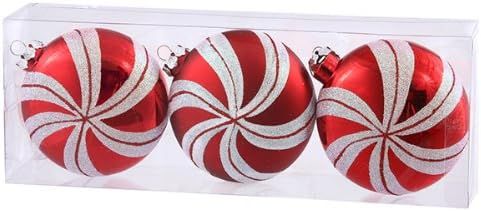 Vickerman 3 Count Peppermint Twist Shatterproof Candy Cane Swirl Christmas Ornaments, 3.75" | Amazon (US)