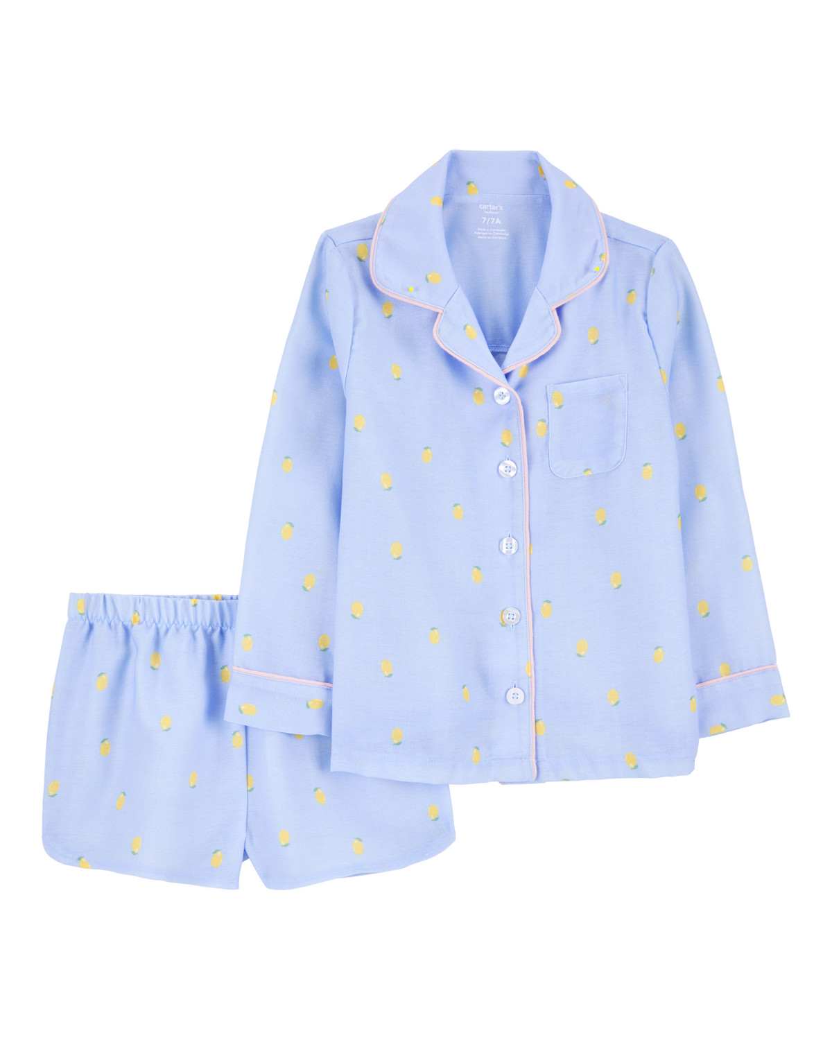Kid Lemon Print Loose Fit 2-Piece Pajamas - Blue - Carter's | Carter's | Carter's Inc
