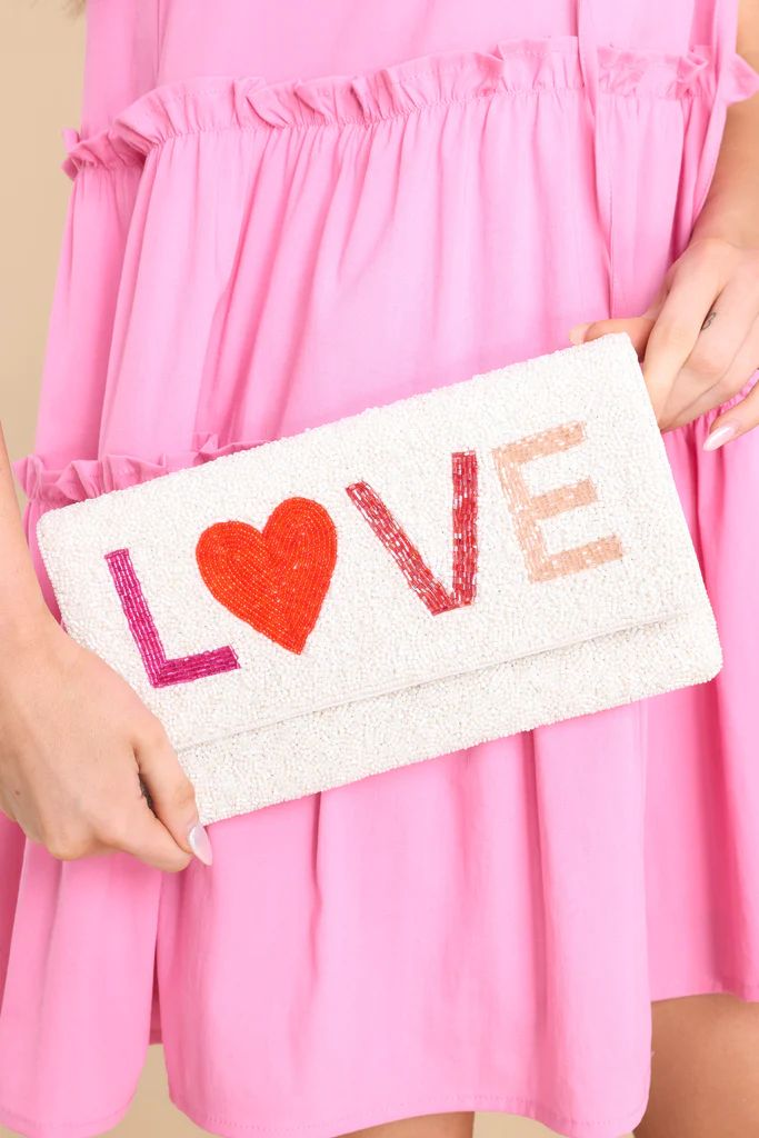 All You Need White Multi Beaded Clutch | Red Dress 