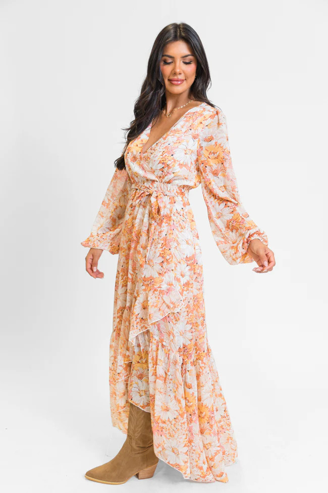 Know Me So Well Multi Floral Printed Long Sleeve Maxi Dress FINAL SALE | Pink Lily