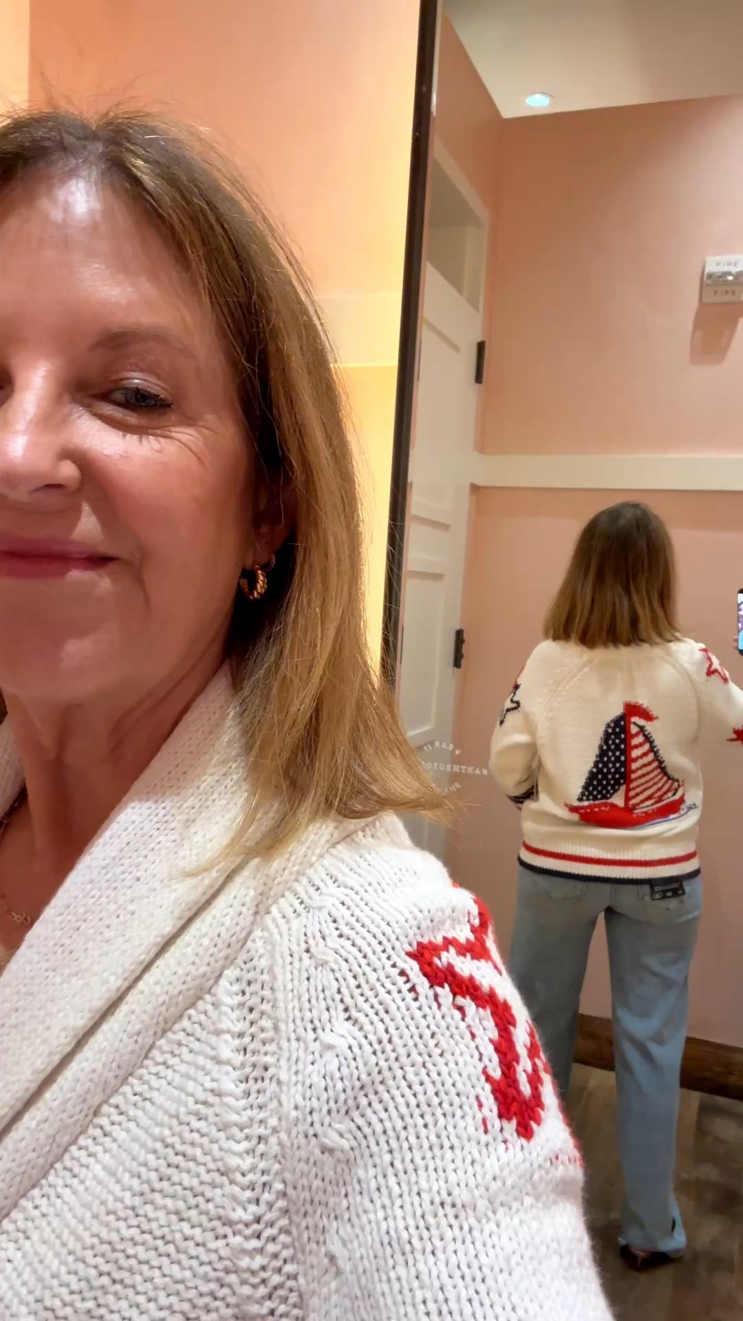 A Red, white & blue try on at Anthropologie.  Love this Cardigan and the Paige Anessa jeans. 

Cardigan fits tts. I'm wearing XS. 
Jeans run big. If between sizes, size down.

#LTKSeasonal #LTKOver40 #LTKootd