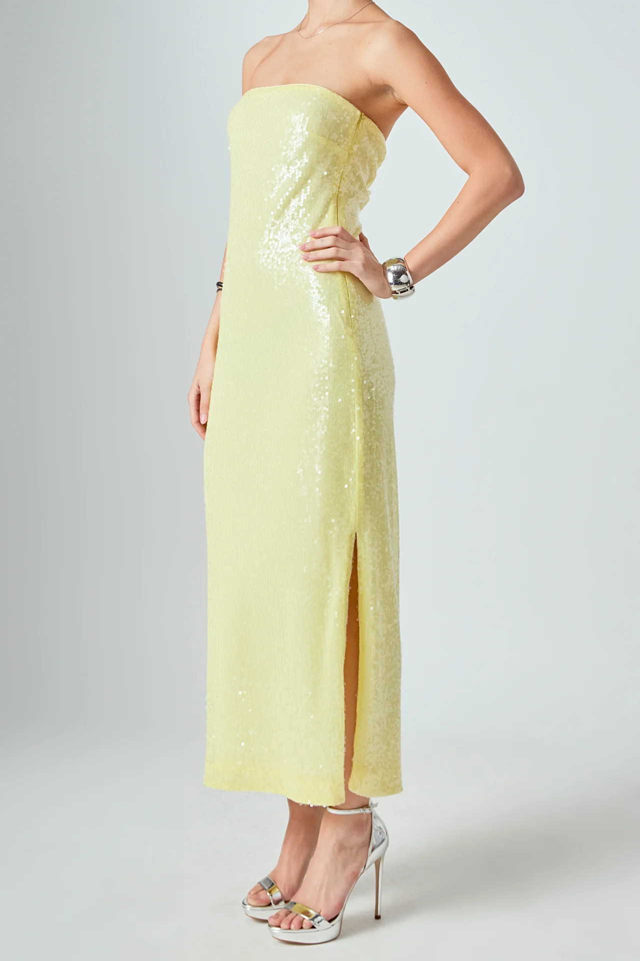 Strapless Sequined Maxi Dress | Endless Rose