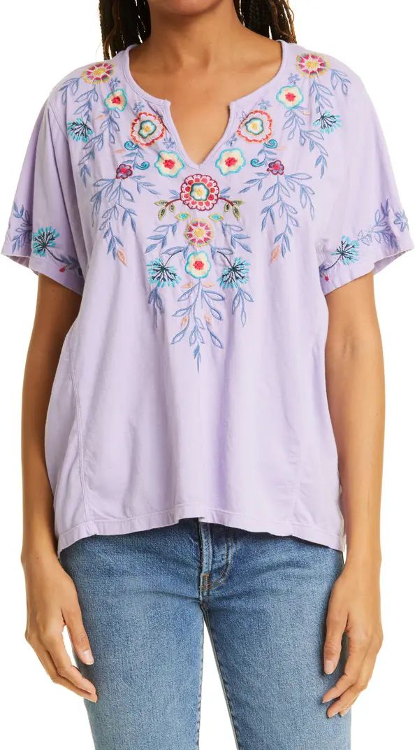 Sicilia Boxy Floral Embroidered T-Shirt | Nordstrom