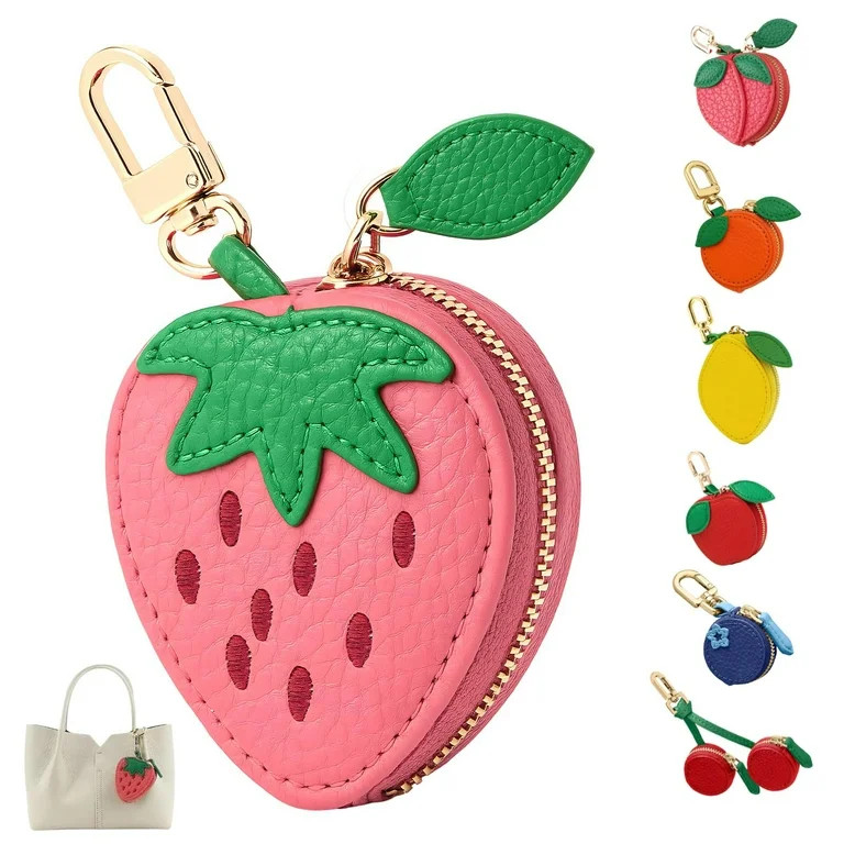 Mini Coin Keybag, Fruit Coin Purse Keychain, Purse Charms for handbags, Mini Cute Fruit Charm Lea... | Walmart (US)