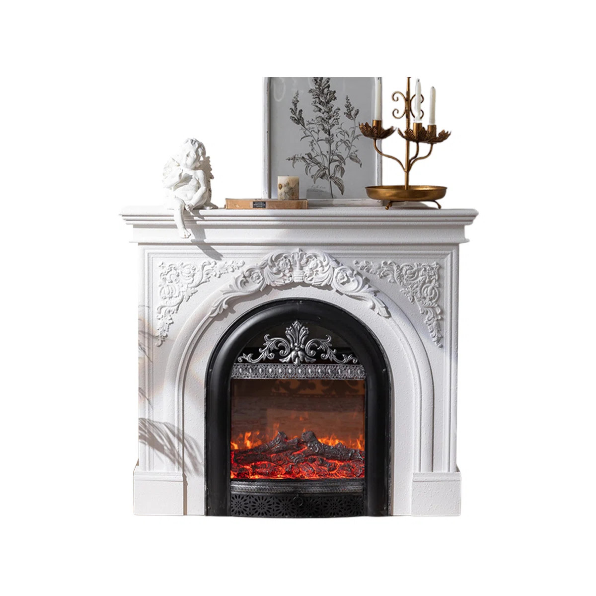 Solid Wood Freestanding Fireplace | Wayfair North America