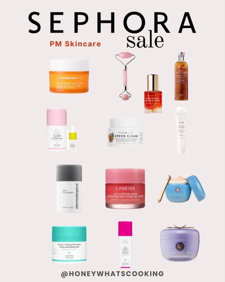 Use code: TIMETOSAVE

Favorite p.m. skin care products. I don’t use these products every single day. Must haves are the Tatcha serum and moisturizer in one, Dermalogica face wash, drunk, elephant, glycolic acid serum, and Tatcha dewy skin moisturizer. 
Also, eye cream by Ole Hendrickson is very good - it’s helped my dark circles. 